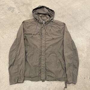 NICE COLLECTIVE MILITARY FIELD HOODED UTILITY COTTON JACKET LARGE MEN USA BROWN